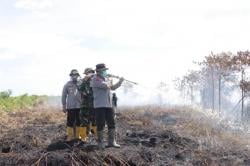 Ratusan Hektare Lahan di Rohil Terbakar, Kapolda Riau Pimpin Pemadaman