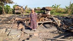 Satu Rumah Warga di Desa Tanjungan Kecamatan Cikeusik Hangus Terbakar