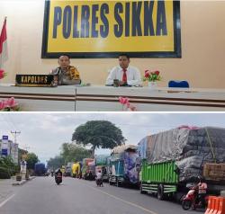 Turun Dari Kapal Puluhan Truk Ekspedisi di Razia Polres Sikka