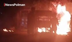 Satu Unit Motor Terbakar di Belakang Kantor DPRD Polman, Diduga Akibat Korsleting