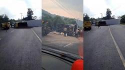Rem Blong, Truk Fuso Hantam Colt Diesel di Jalan Gentong Tasikmalaya