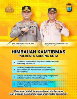 Kapolresta Sorong Kota Ajak Warga Jaga Kamtibmas: “Ciptakan Kota Sorong Aman, Tertib, dan Damai”