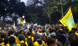 BEM SI Demo Indonesia Cemas 2025 di Patung Kuda, 11 Tuntutan untuk Pemerintah