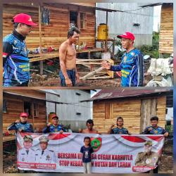 Cegah Karhutla Meluas, Tim Dalkarhutla Dishut Kalteng Sosialisasikan Larangan Bakar Lahan