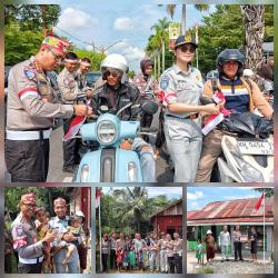 Ditlantas Polda Kalteng Bagikan 1.000 Bendera Merah Putih, Tanamkan Nasionalisme di Hari Kemerdekaan