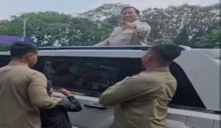 Viral, Momen Lucu Presiden Prabowo Tertawa saat Lihat Paspampres Halau Wamen Ambil Video