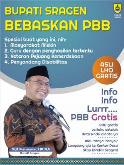 Pemkab Sragen Gratiskan PBB-P2 untuk Guru, Warga Miskin, Veteran, dan Disabilitas Mulai 2025