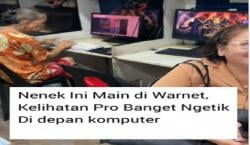 Viral Nenek-Nenek Barbar Main di Warnet, Terlihat Pro Banget Ngetik Depan Komputer