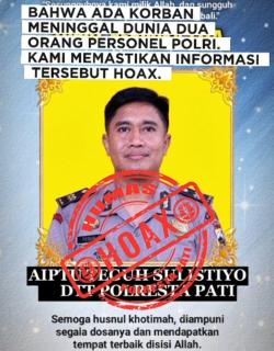 Hoax : Kabar Meninggalnya 2 Polisi Pada Aksi Unjuk Rasa 13 Agustus 2025, Ini Penjelasan Polisi
