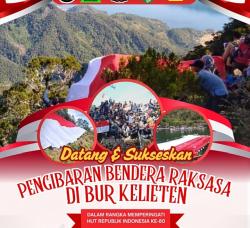 Merah Putih Raksasa Berkibar di Puncak Burni Kelieten, 2.639 MDPL