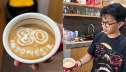 Barista Makassar Rayakan 80 Tahun RI dengan Latte Art Merah Putih
