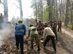 Anggota Koramil Gabus Terlibat Simulasi Penanganan Karhutla Yang Digelar di BKPH Segoro Gunung