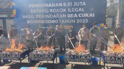 Bea Cukai Bojonegoro Musnahkan 8,5 Juta Rokok Ilegal, Kerugian Negara Capai Rp12,6 Miliar