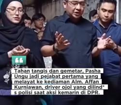 Pasha Ungu Menangis di Rumah Duka Affan Kurniawan, Driver Ojol yang Tewas Dilindas Rantis Brimob