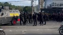 Jumat Pagi Polisi Berhasil Kendalikan Situasi di Depan Kompleks Pertokoan Yohan Kota Sorong