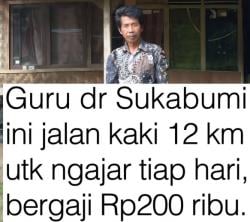 Viral Guru Honorer di Sukabumi Ngajar 14 Tahun Digaji hanya Rp200 Ribu, Jalan 12 Km ke Sekolah! 