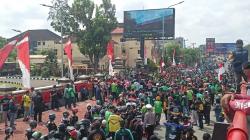 Ribuan Pengemudi Ojol Aksi di Depan Mapolda Sumsel Kondusif dan Tertib, Hanya Sampaikan 4 Tuntutan