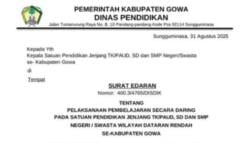 Situasi Tidak Kondusif, Sekolah di Gowa Terapkan Belajar Daring