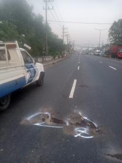 Mahasiswa Tergelincir di Jalan Raya Kedungturi Taman Sidoarjo, Usai Tabrak Kendaraan