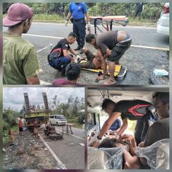 Damkar Barito Selatan Bantu Evakuasi Warga yang Terjepit Truk Tronton