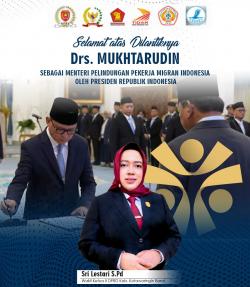 Waket II DPRD Kobar Sri Lestari Ucapkan Selamat Kepada Bapak Mukhtarudin Menteri P2MI