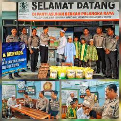 Peringati HUT Lalu Lintas Ke-70, Satlantas Polresta Palangka Raya Gelar Bakti Sosial di Panti Asuhan