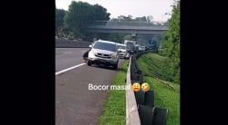 Viral! Ban Mobil Bocor Berjamaah di Tol Cipularang, Ada Apa?