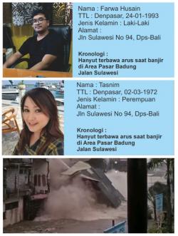 Tragedi Banjir Denpasar, Ibu dan Anak Pemilik Bangunan Rubuh di Tukad Badung Dilaporkan Hilang
