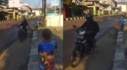 Tega! Pria Bermotor Jambret HP Bocah Telolet, Korban Menangis dan Video Viral
