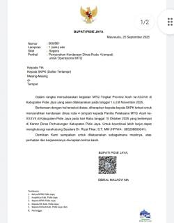 Heboh Lagi ! Setelah Roda Dua, Kini Bupati Minta SKPK Serahkan Mobil Dinas untuk MTQ