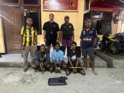 Satreskrim Polres Jayapura Bekuk Tiga Pelaku Pencurian di Kampung Maribu
