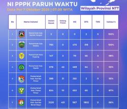 BKN Mencatat 11 Daerah di NTT Belum Kirim Usulan NIP PPPK Paruh Waktu