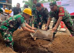 Dandim 0423 Bengkulu Utara Hadiri Vicon Peletakan Batu Pertama Pembangunan Koperasi Merah Putih