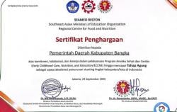 Pemkab Bangka Raih Penghargaan Terbaik se-Indonesia Terkait Tata Kelola Stunting Terintegrasi