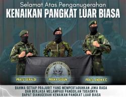 Tiga Prajurit TNI AD Dapat Kenaikan Pangkat Luar Biasa Usai Tugas Hadapi KKB di Papua
