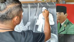 Goresan Sumpah Pemuda! Heru Lukis Kehidupan Zaman Dulu, Bikin Anak Muda Tersadar Akan Akar Budayanya