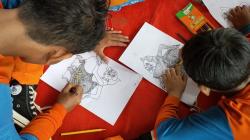 Ratusan Siswa MIM Grinting  Boyolali Antusias Warnai  Punokawan di Hari Wayang Nasional