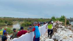 Aksi Gotong Royong Warga Dibantu Tim Gabungan Perkuat Tanggul Kritis Sungai di Wonokerto