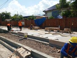 Atasi Genangan, DPUPR Nganjuk Perbaiki Drainase dan Pedestrian Jalan Brantas