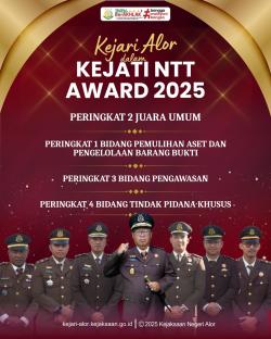 Capaian Kinerja Tahun 2025, Kejari Alor Sabet Peringkat 2 Terbaik di NTT