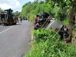 Polres Tulungagung Belum Terima Hasil Uji Lab Solar Terguling di JLS
