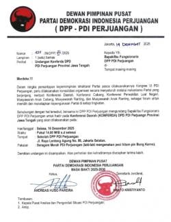 Bocoran Surat DPP PDIP Beredar, Konferda Jawa Tengah Digelar di Jakarta Besok