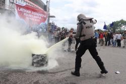 Perkuat Pengamanan Kota, Polres Bantul Gelar Latihan Sispamkota 2025