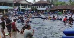 Libur Panjang, Pemandian Cikoromoy Pandeglang Dipadati Wisatawan