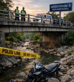 Akhir Tahun, Laka Tunggal di Jembatan KM 6 Kefamenanu, Satu Pengendara Motor Tewas