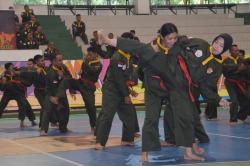 Uji Kenaikan Tingkat Silat Militer, Prajurit TNI Tampilkan Teknik Tempur