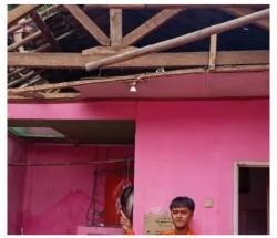 Rumah Warga di Kota Serang Luluh lantah Akibat Diterjang Angin di Sertai Hujan