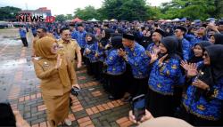 Sempat Diguyur Hujan, Penyerahan 3.924 SK PPPK Pemkab Gowa Berjalan Lancar