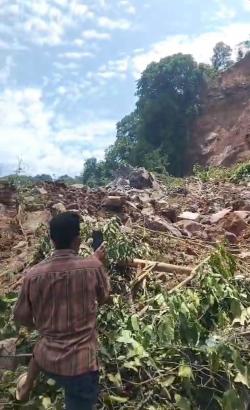 Lereng Gunung Kaupas Padarincang Longsor, BPBD Serang Peringatkan Ancaman Susulan   