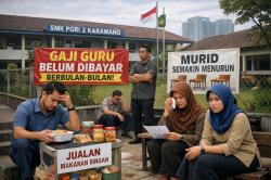 Honor Mandek 4 Bulan, Guru SMK PGRI 2 Karawang Bertahan dengan Jualan Cemilan